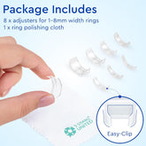 5 STARS UNITED Ring Sizer Adjuster for Loose Rings - 8 Pack Easy-Clip Guards, Fits Flat Bands Up to 8mm, Spacers & Tighteners, Reduces Size by 0.5-1, Invisible Design for Women & Men